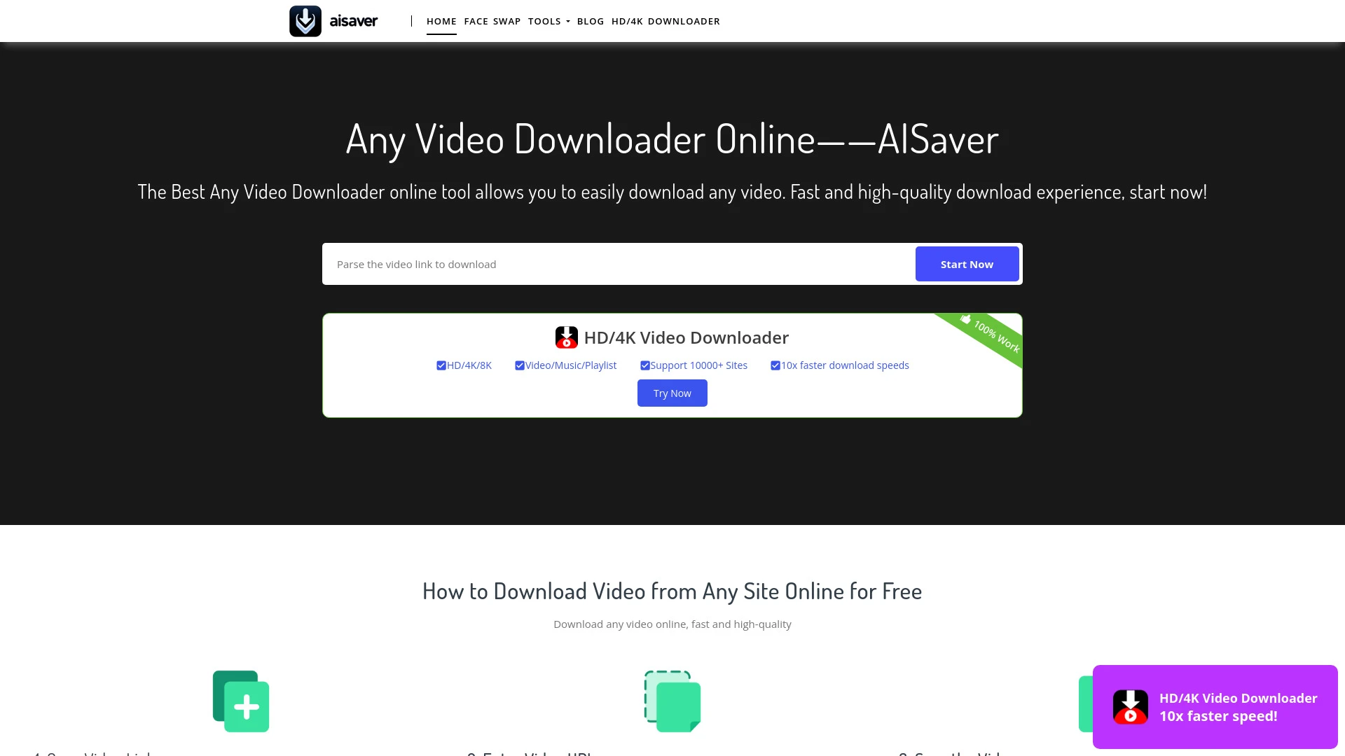 AISaver website preview