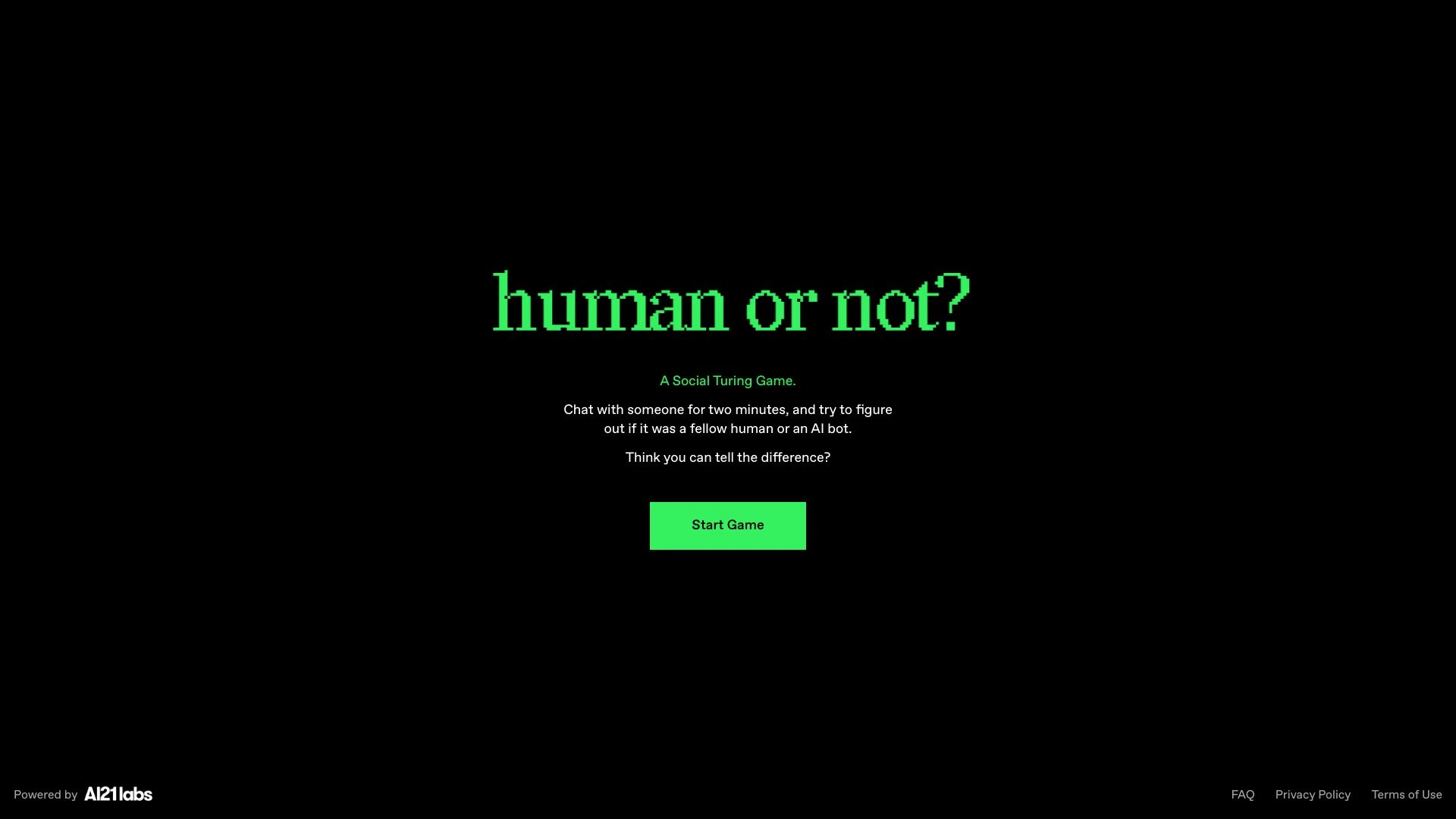 Human or Not? // A Social Turing Game website preview