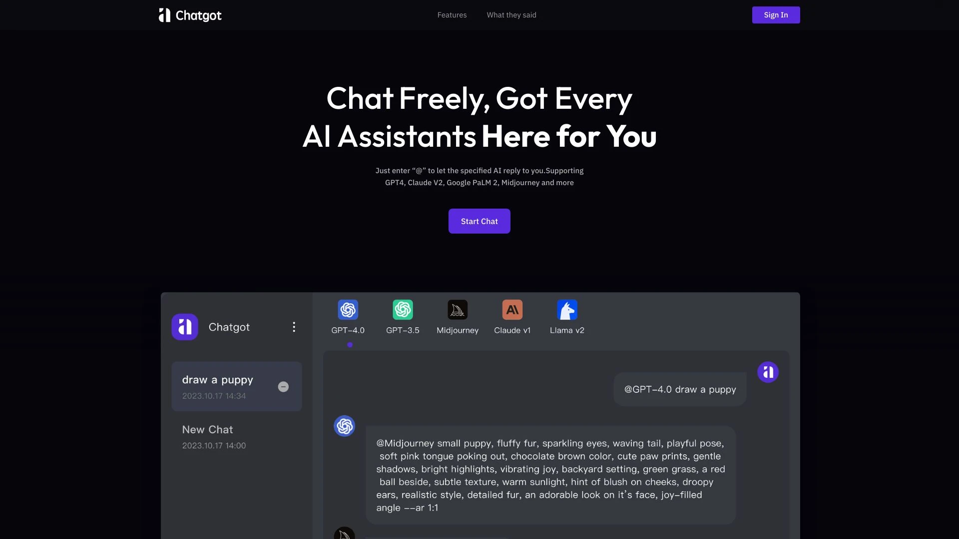 Chatgot website preview