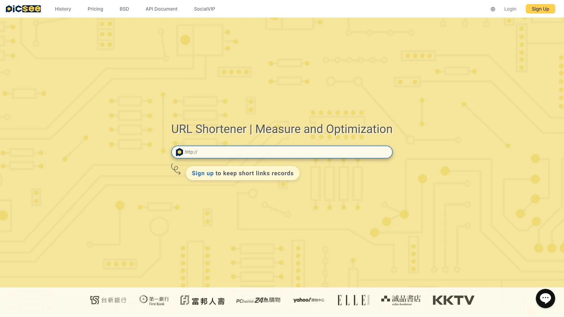 PicSee Link Optimizer website preview