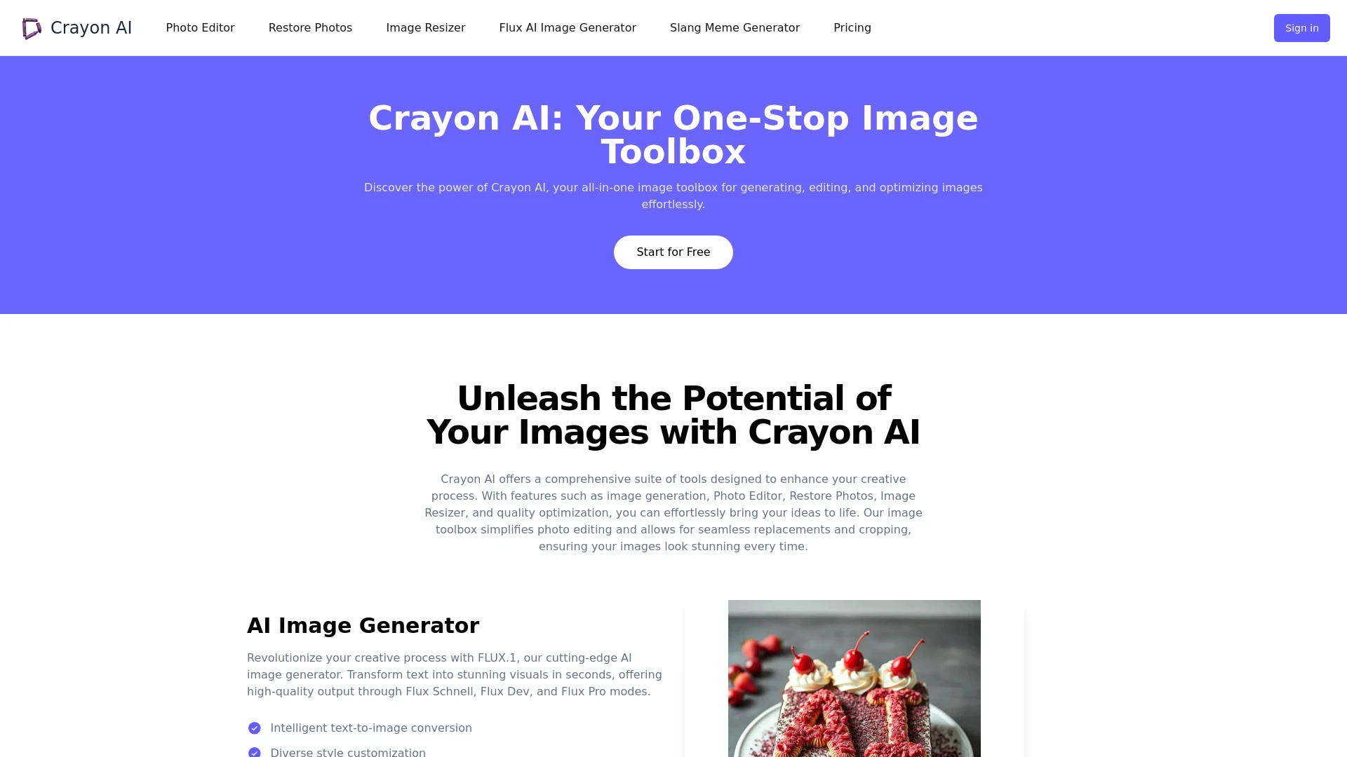 Crayon AI website preview