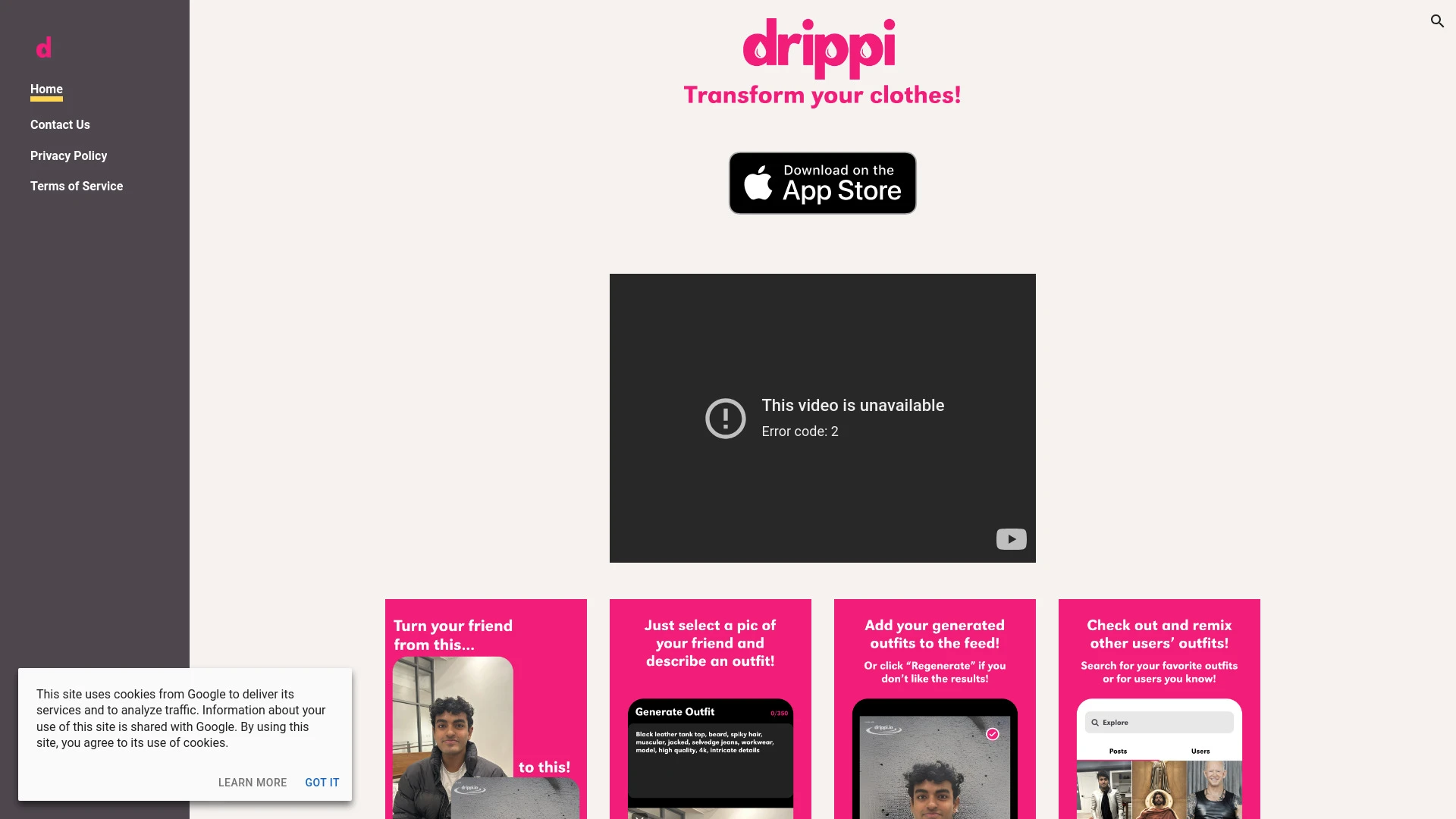Drippi website preview