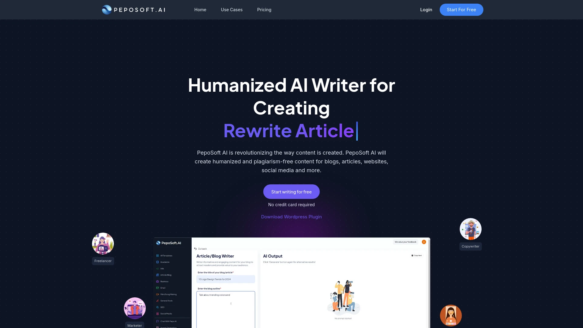 PepoSoft AI website preview