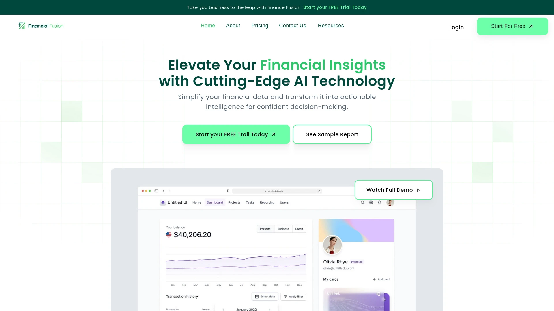 Financial Fusion website preview