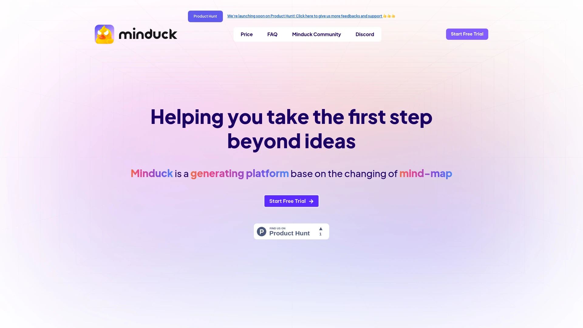 Minduck website preview