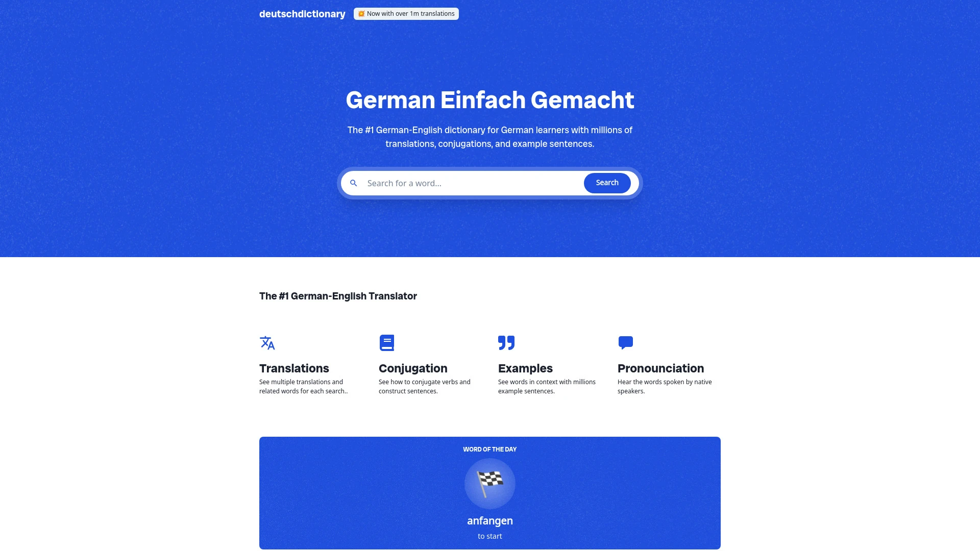 DeutschDictionary website preview