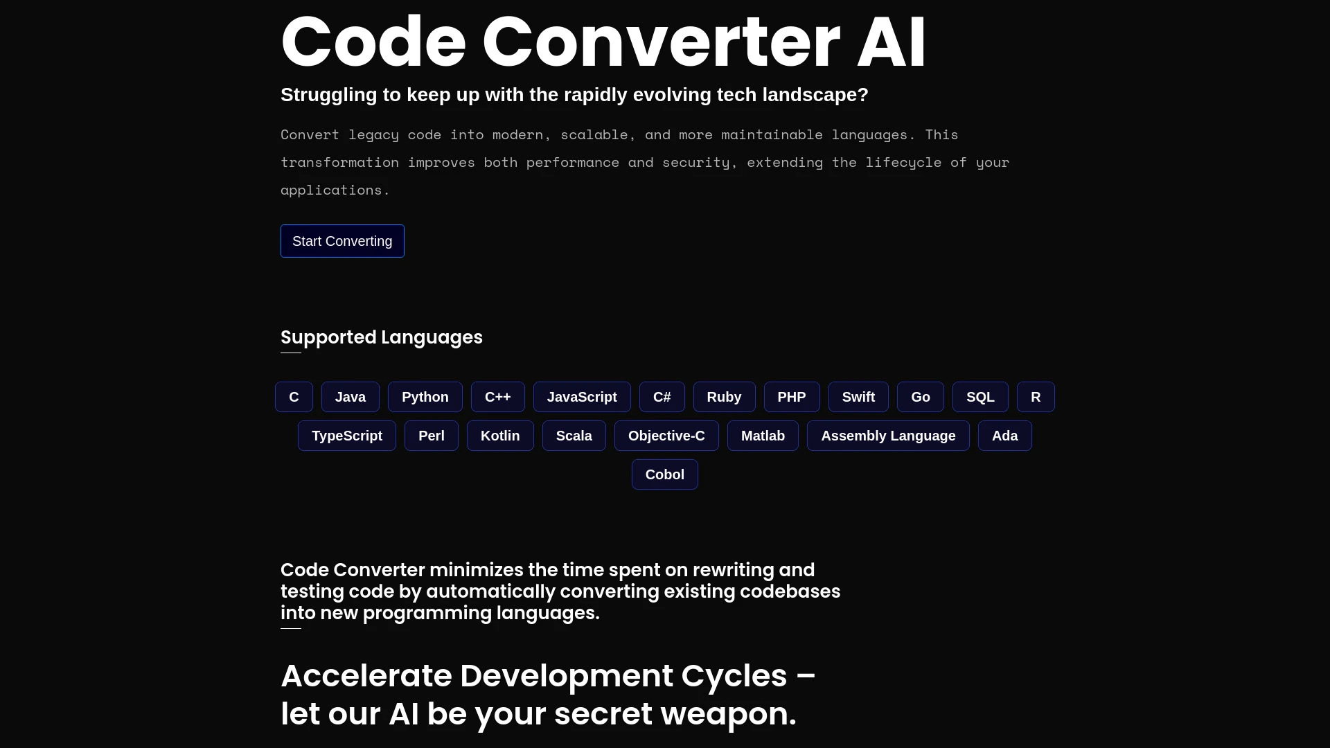 Code Converter AI website preview