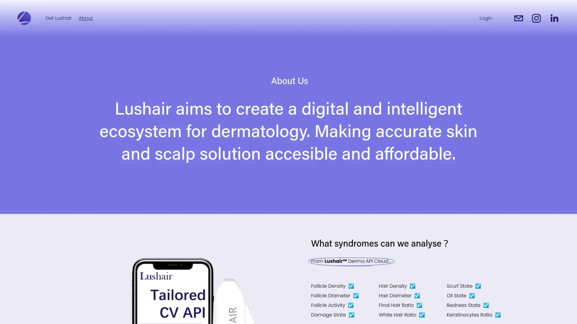 Lushair website preview