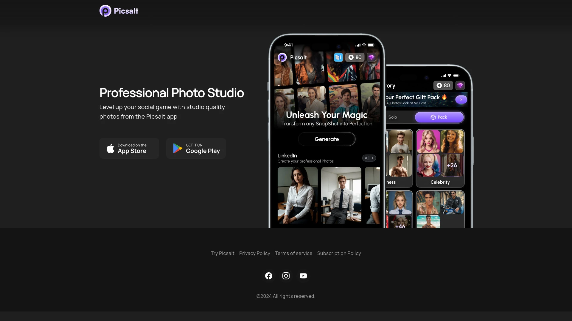 Picsalt website preview