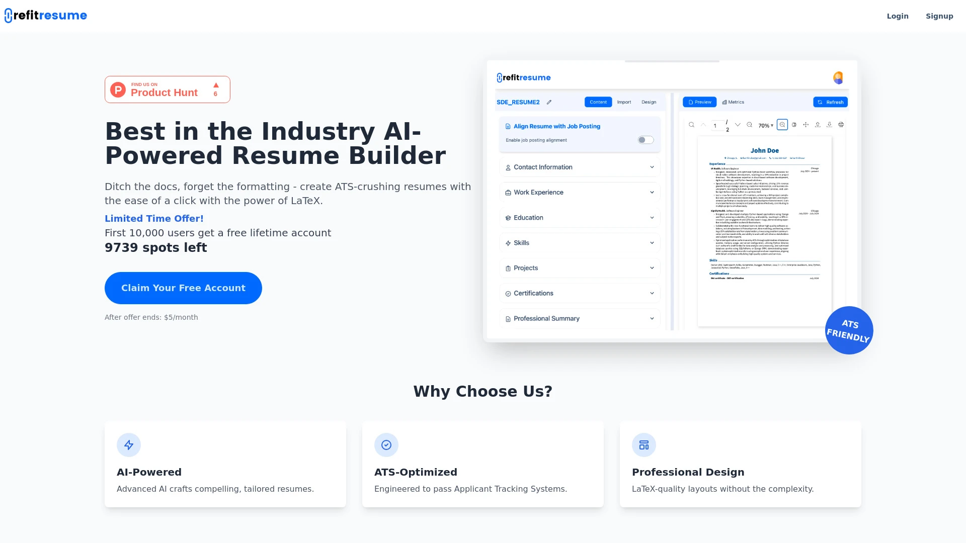 AI Resume Builder website preview