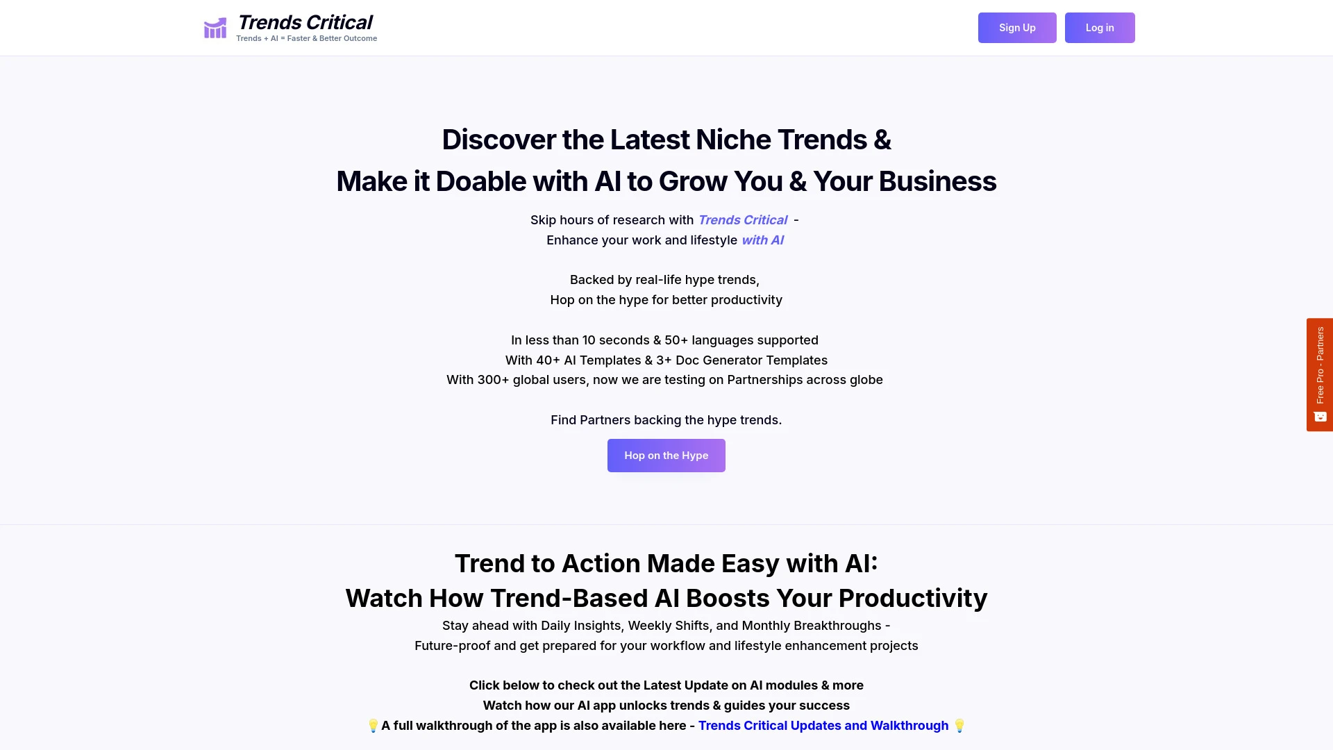 Trends Critical website preview