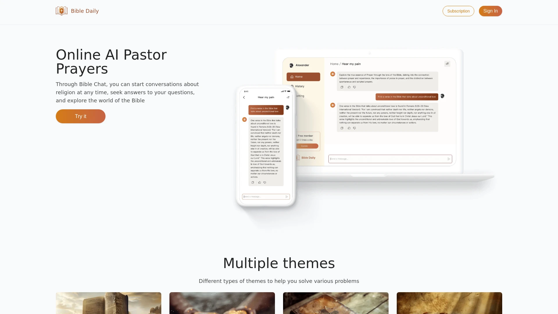 AI Pastor website preview