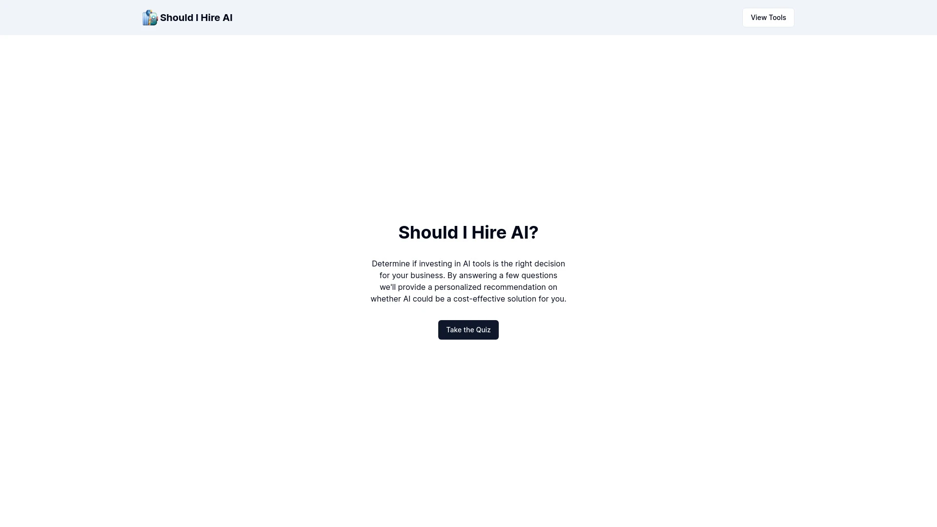 Should I Hire AI? website preview