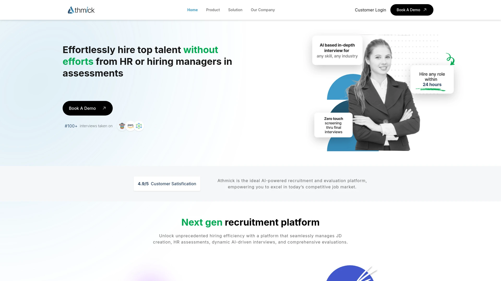 Athmick Precision Recruitment website preview