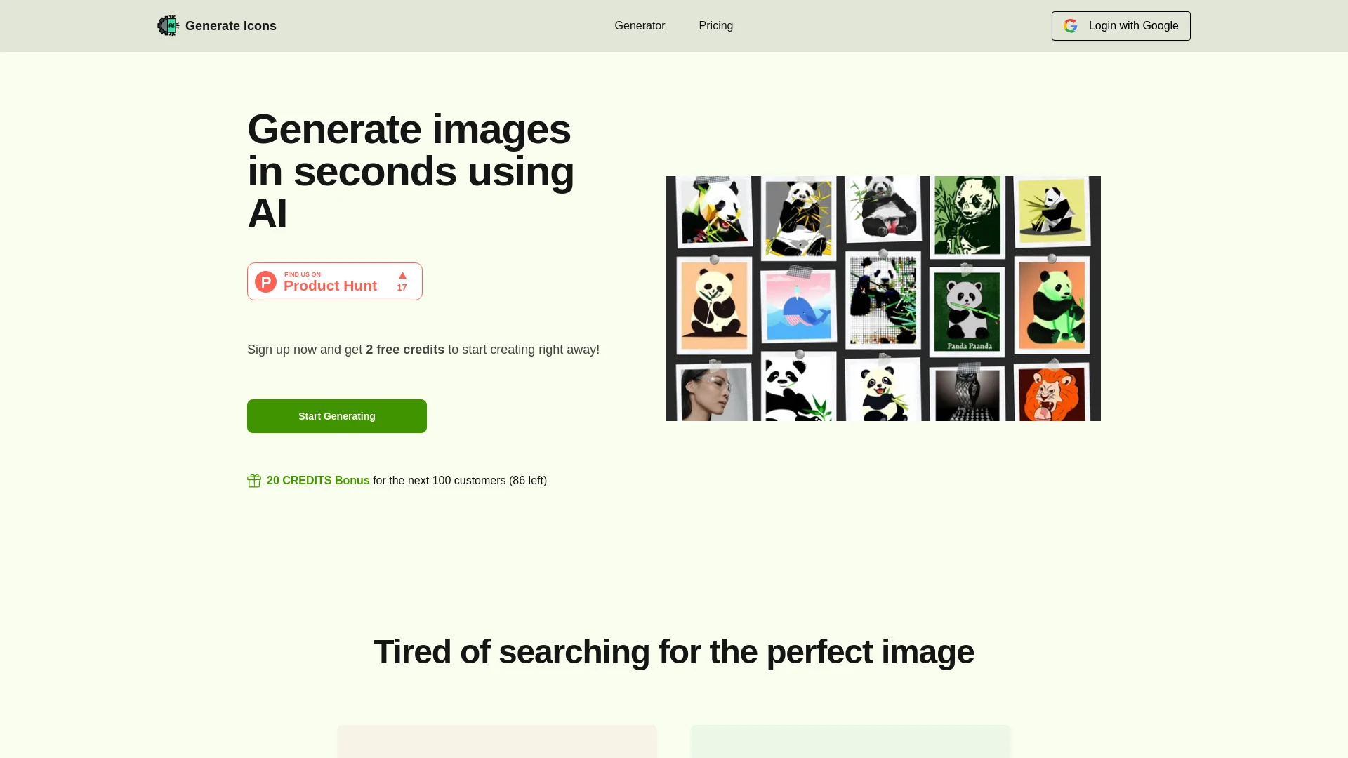 Generate Icons website preview