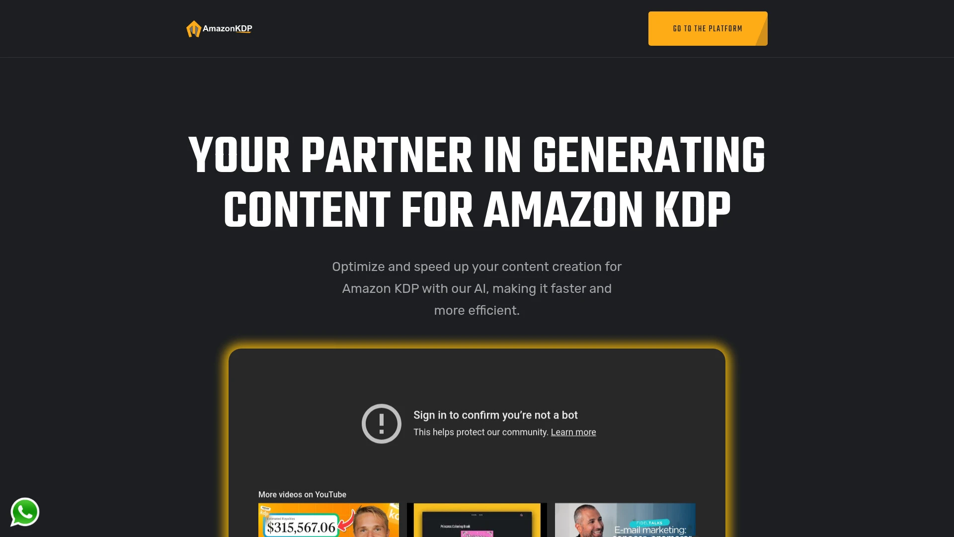 Amazon KDP Click website preview