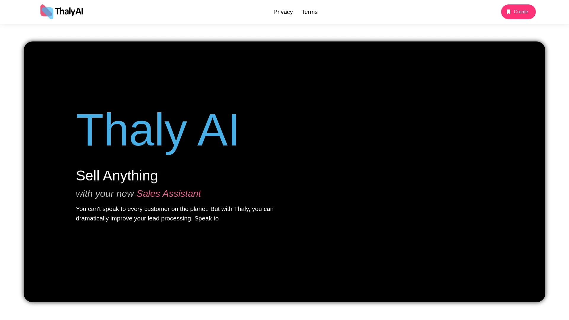 Thaly AI website preview