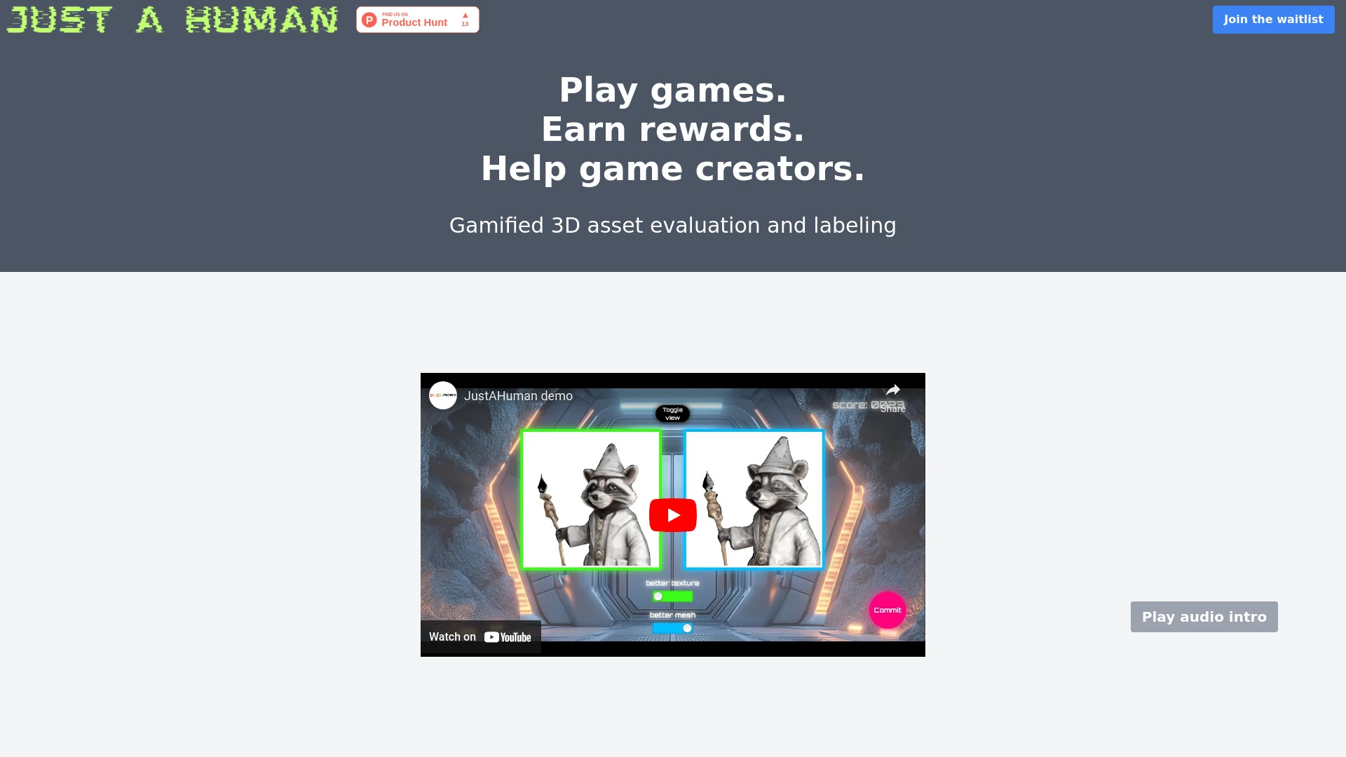 JustAHuman website preview