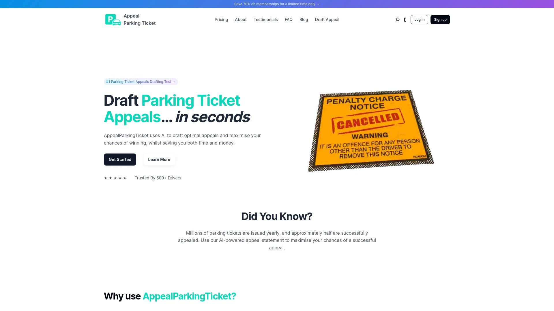 Appeal Parking Ticket website preview