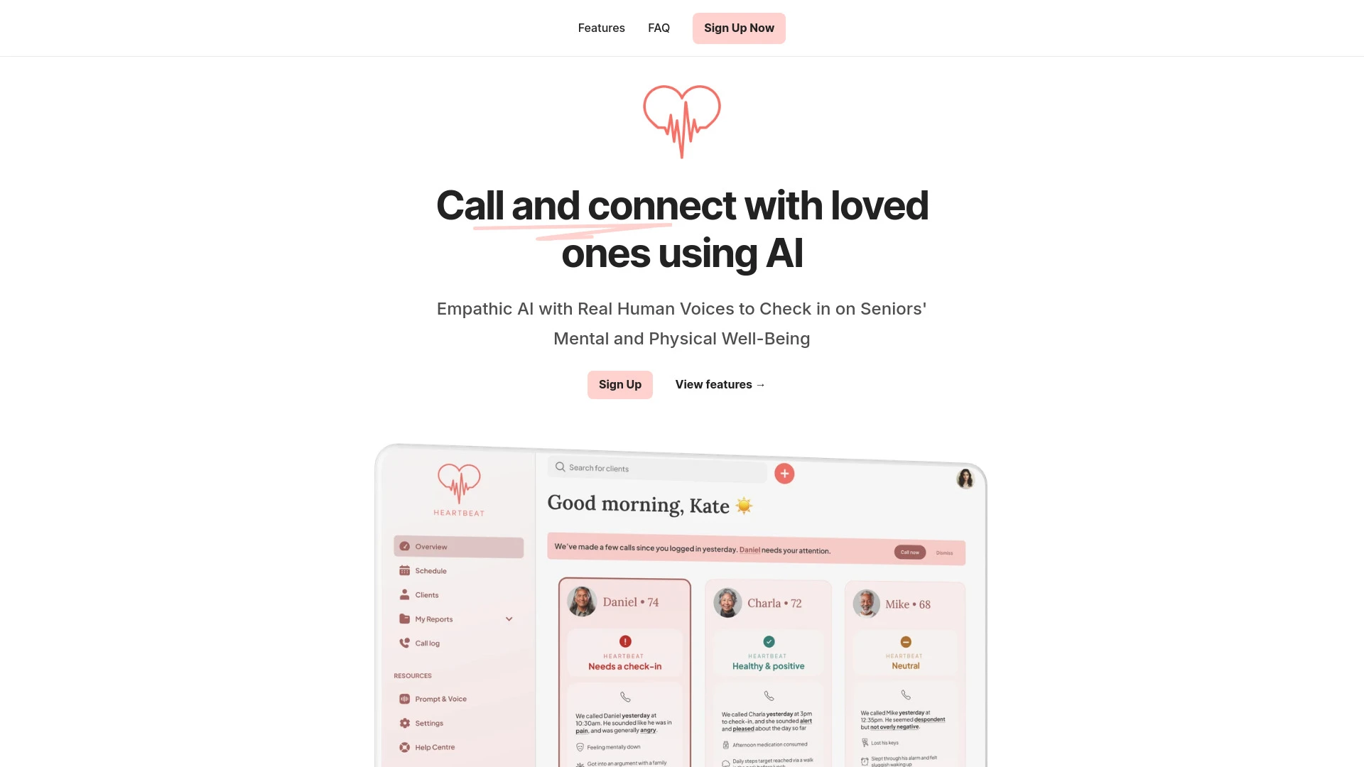 Heartbeat website preview