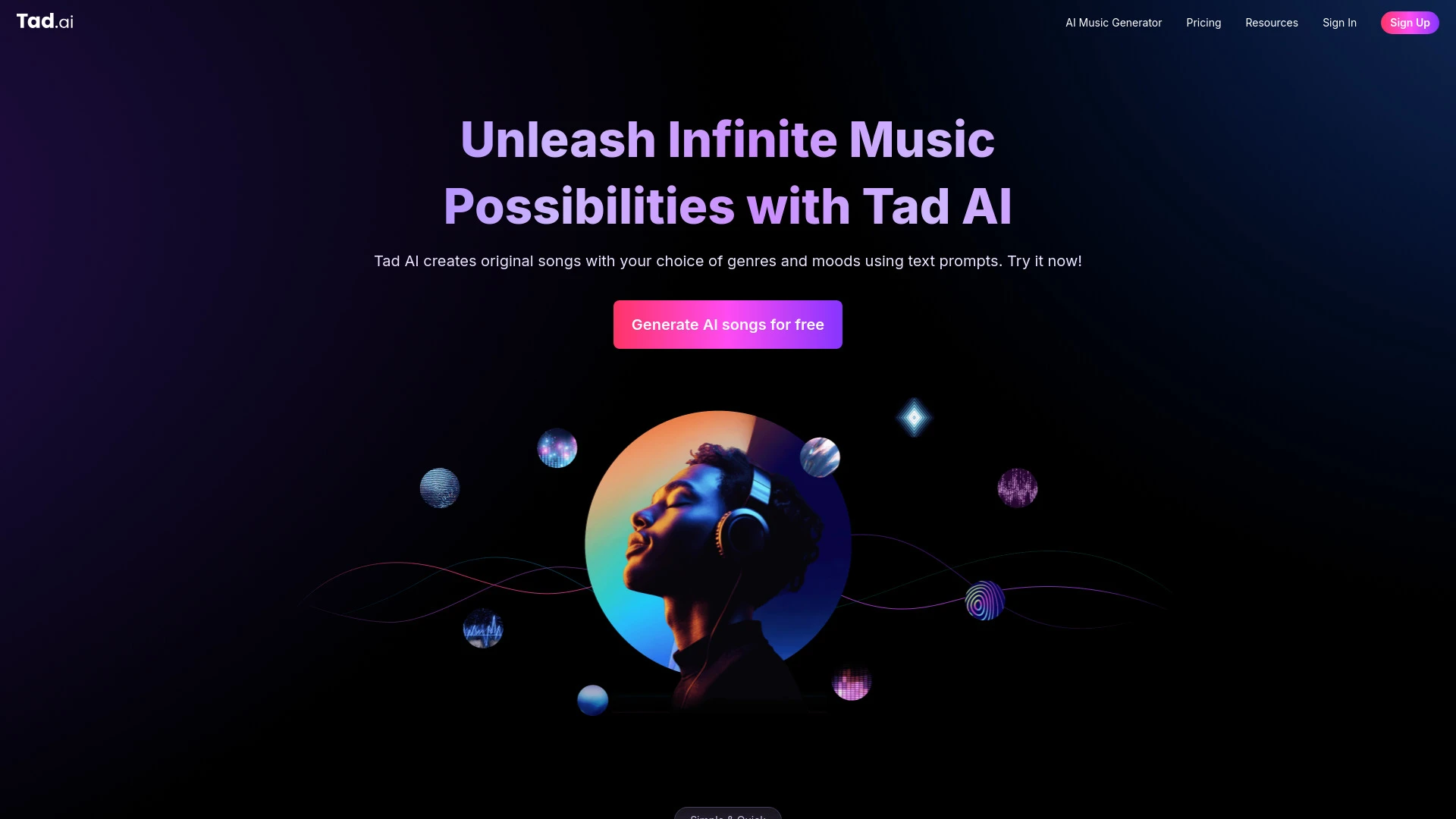 Tad AI website preview