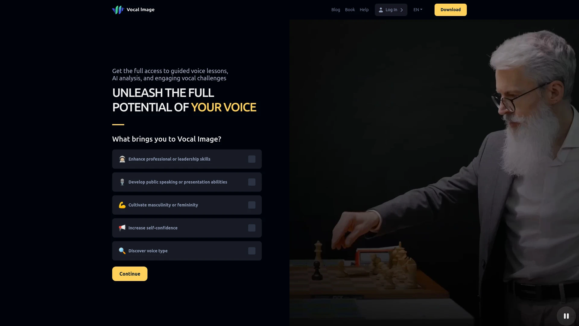 Vocal Image website preview