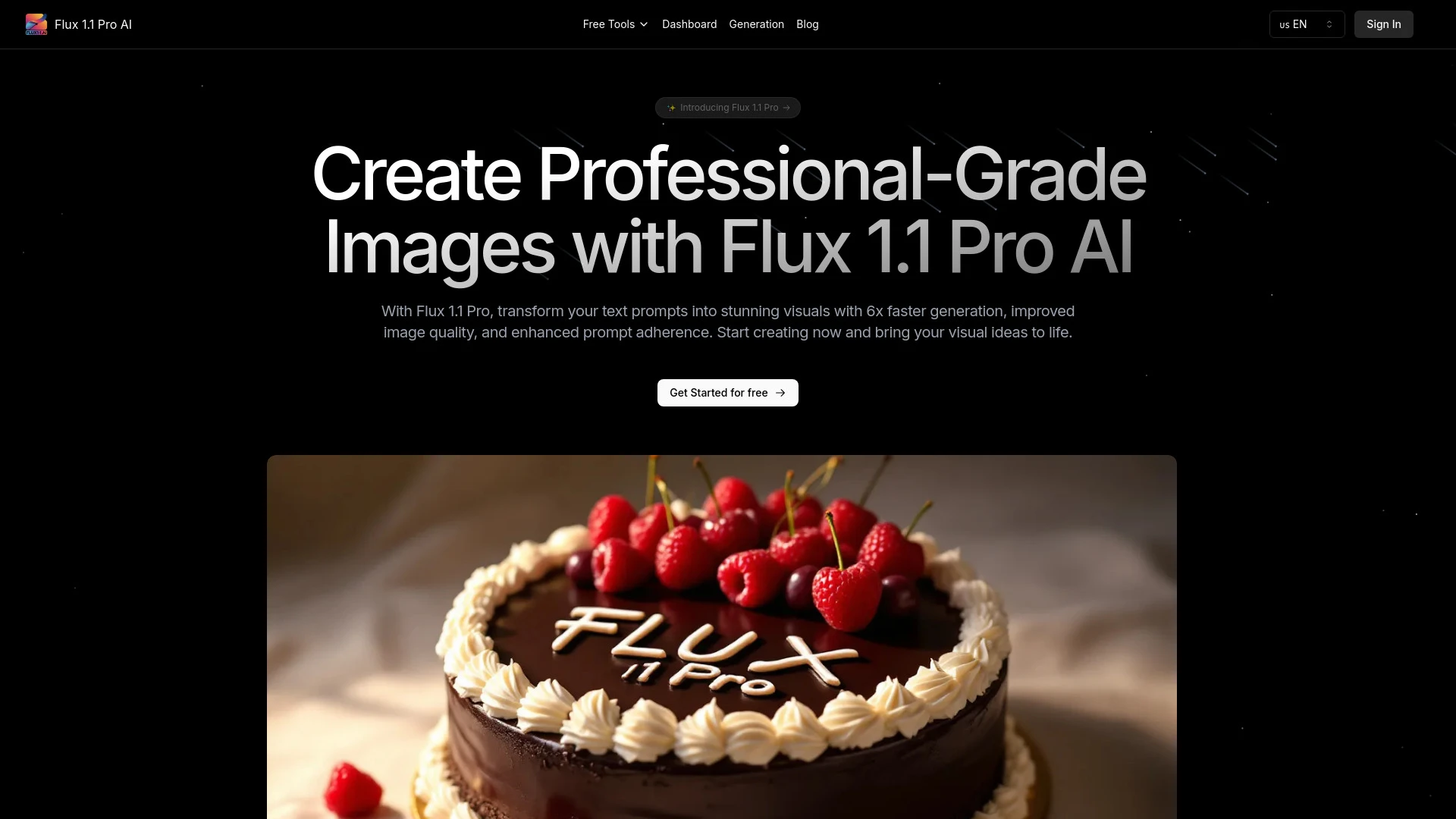 Flux 1.1 Pro website preview