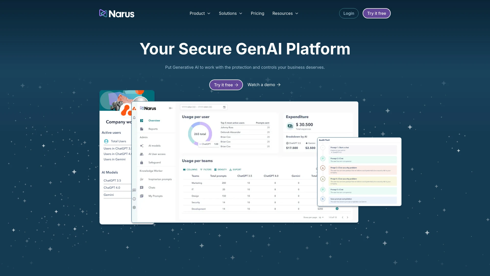 Narus AI website preview