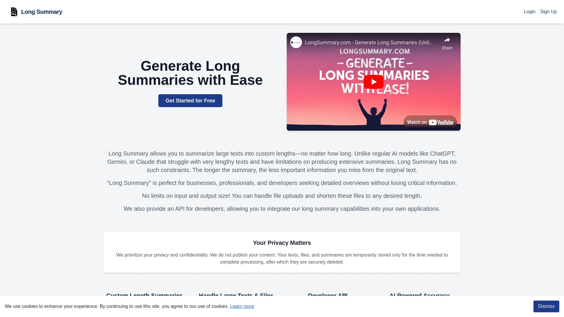 Long Summary website preview