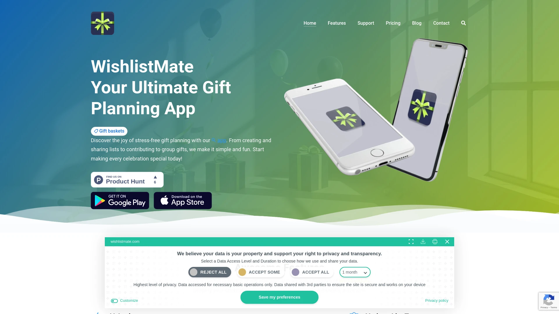 WishlistMate website preview