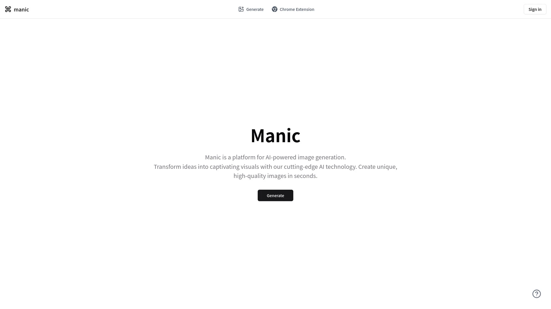 Manic website preview