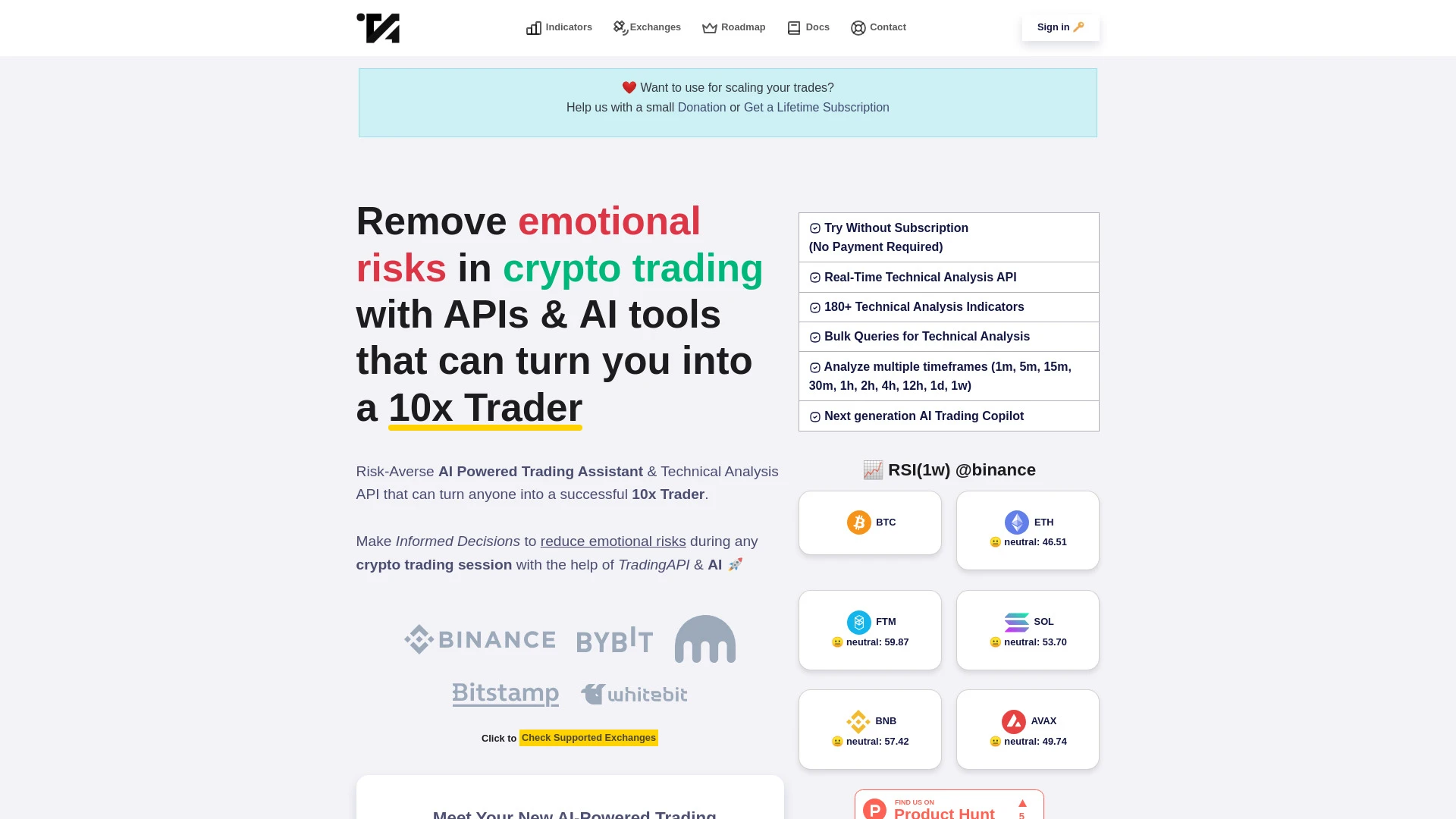 TradingAPI.rest website preview