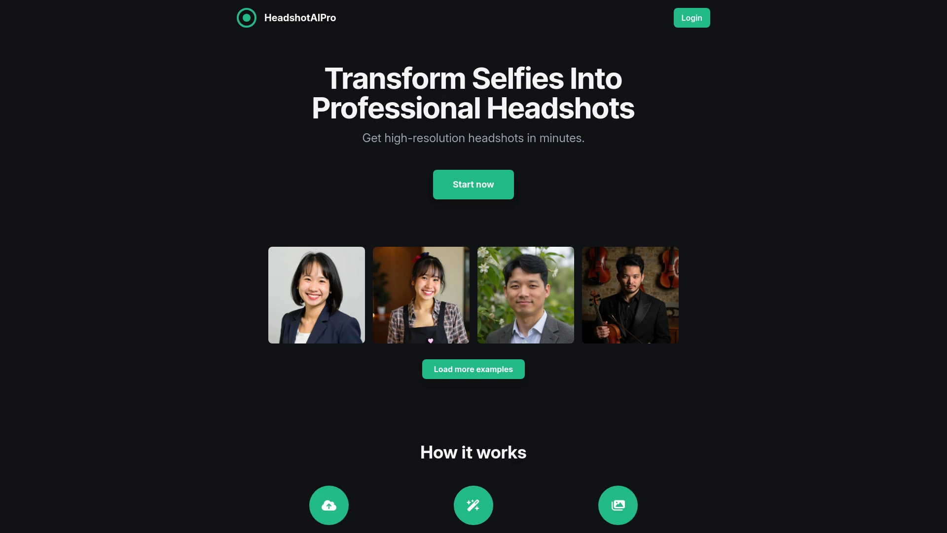 HeadshotAIPro website preview