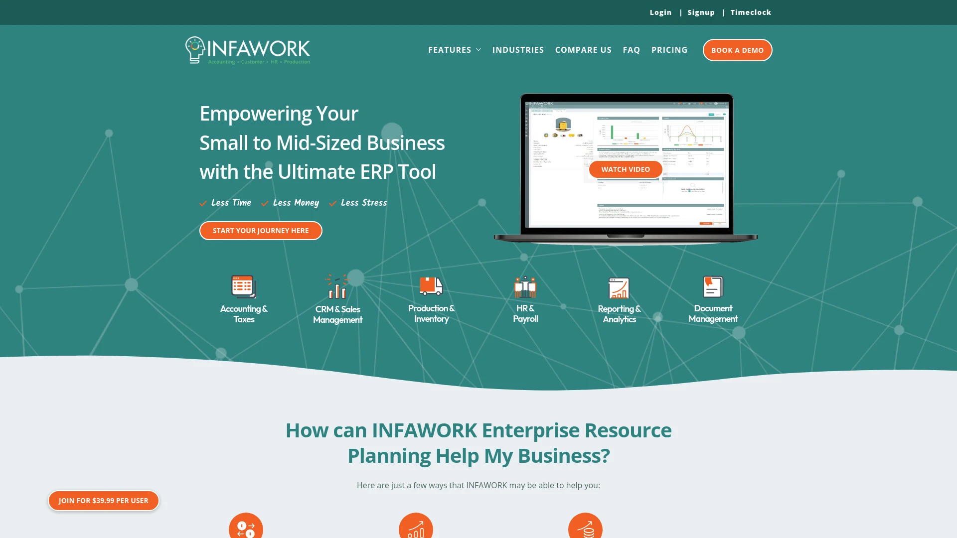 INFAWORK website preview