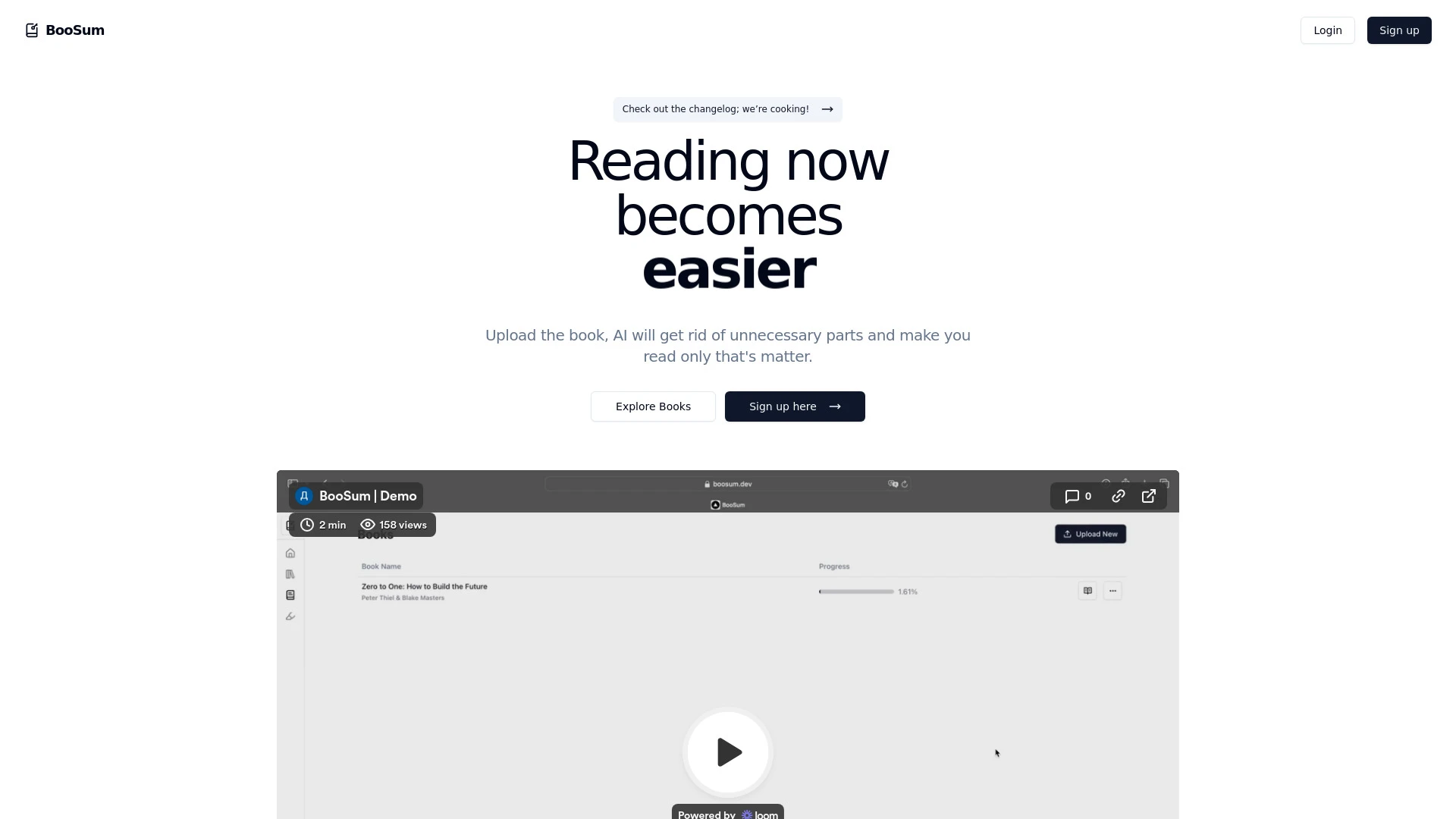 BooSum website preview