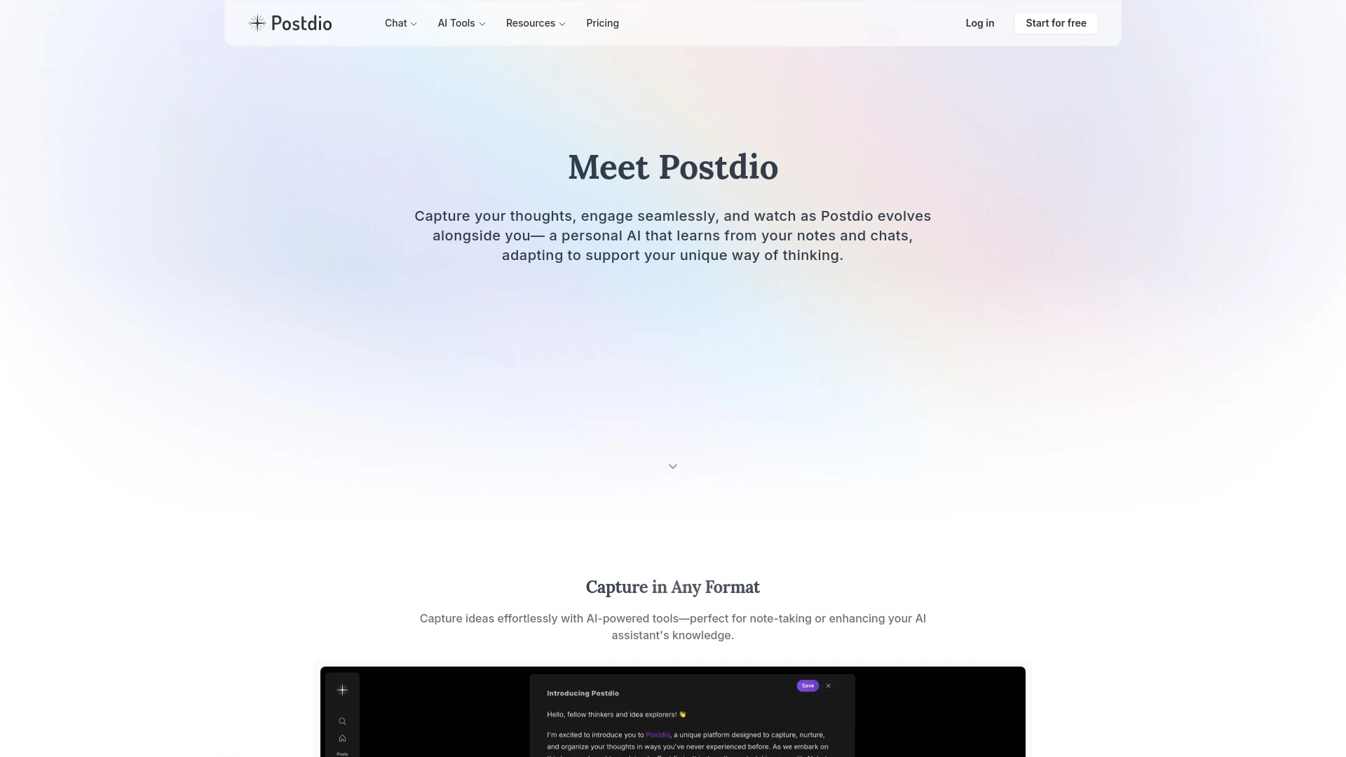 Postdio website preview