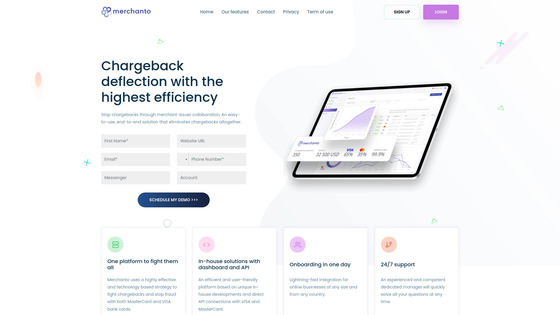 Merchanto website preview