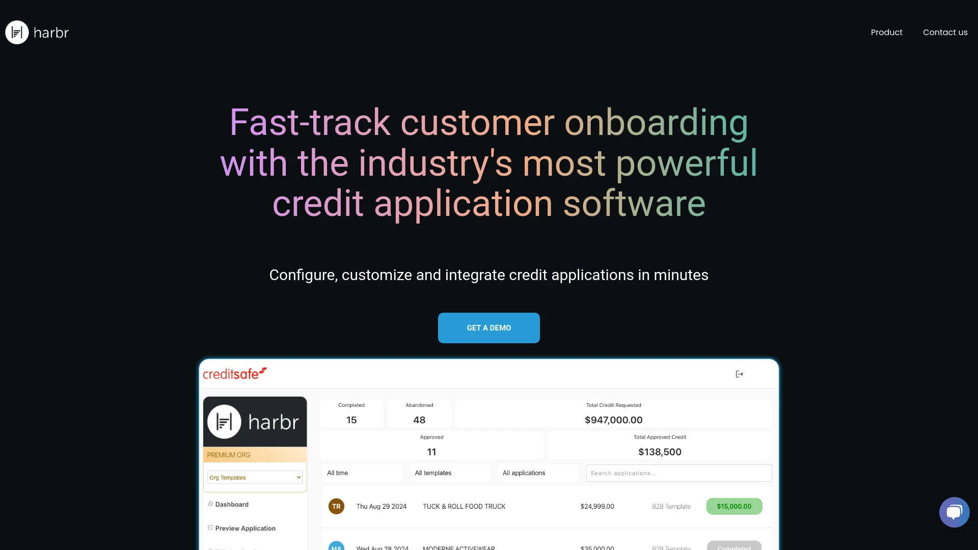 Harbr - Modern Trade Credit website preview