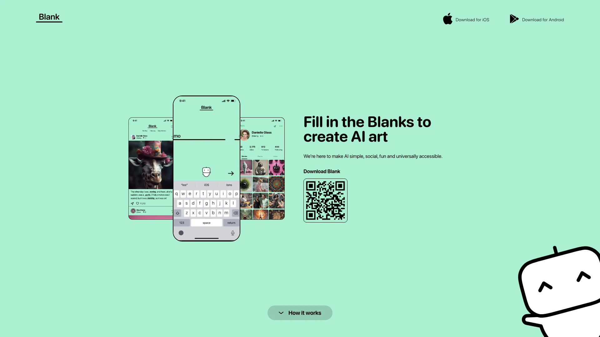 Blank App website preview