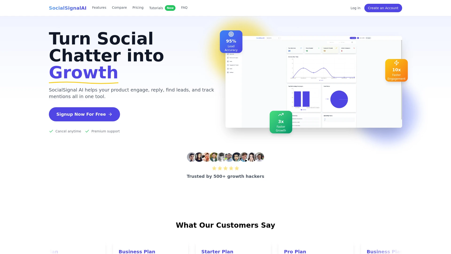 SocialSignalAI website preview