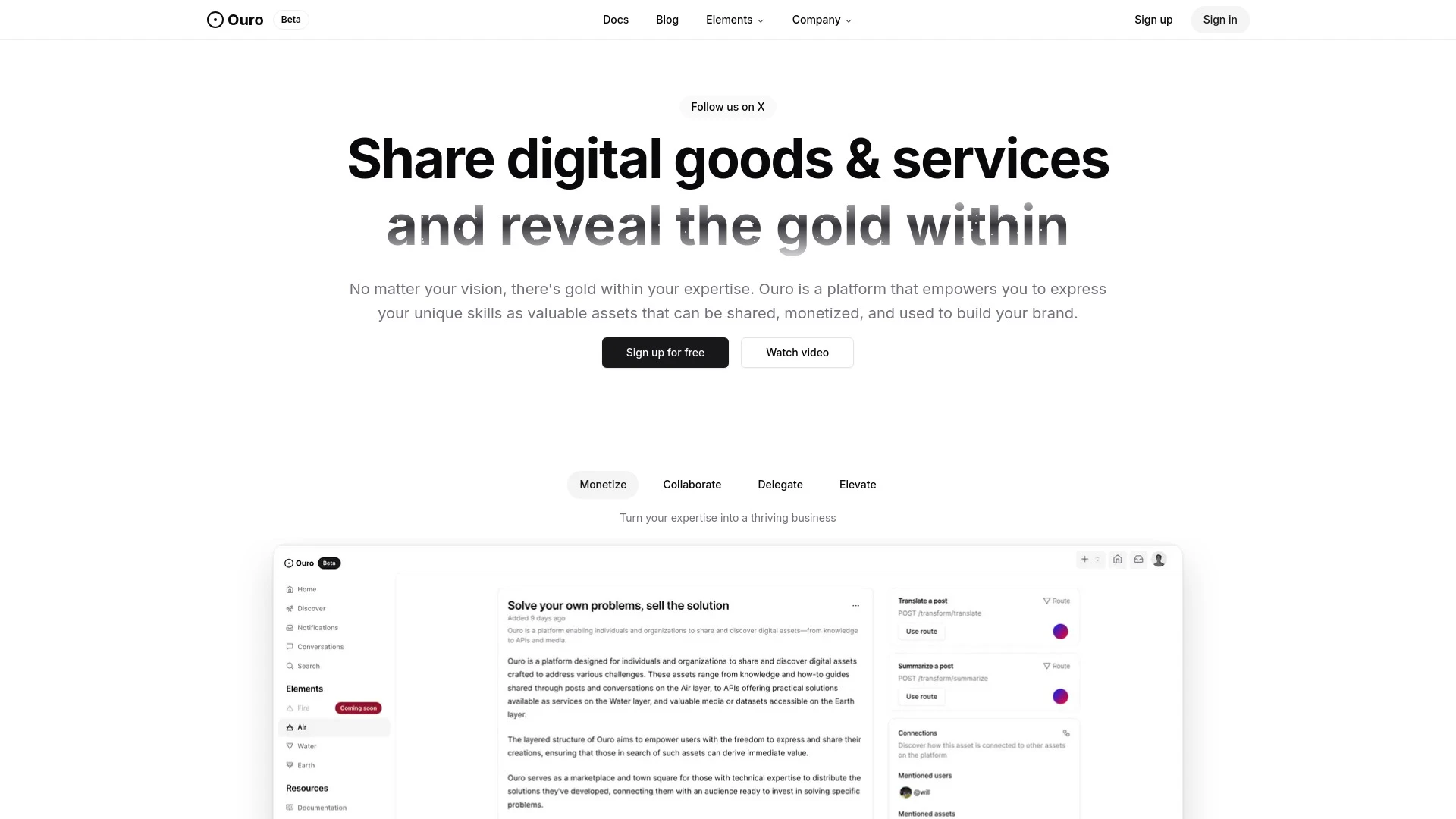 Ouro Foundation website preview