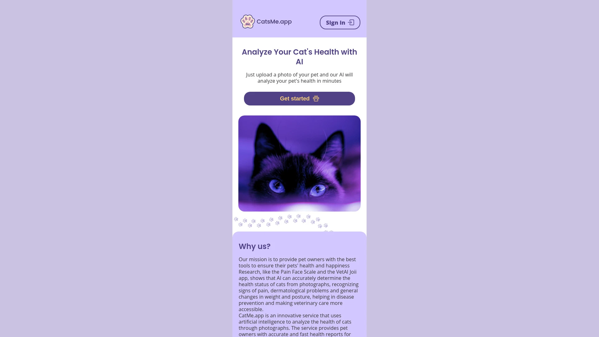 CatsMe website preview