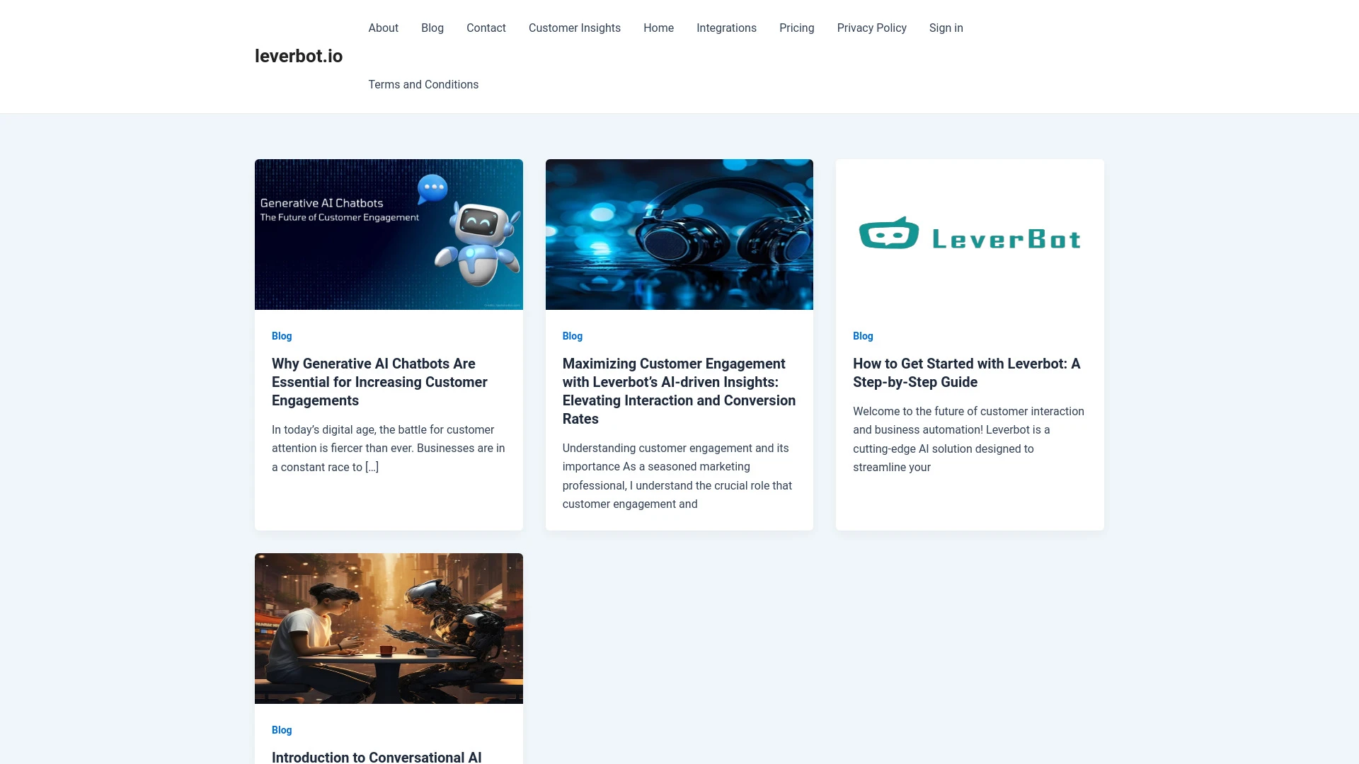 LeverBot website preview