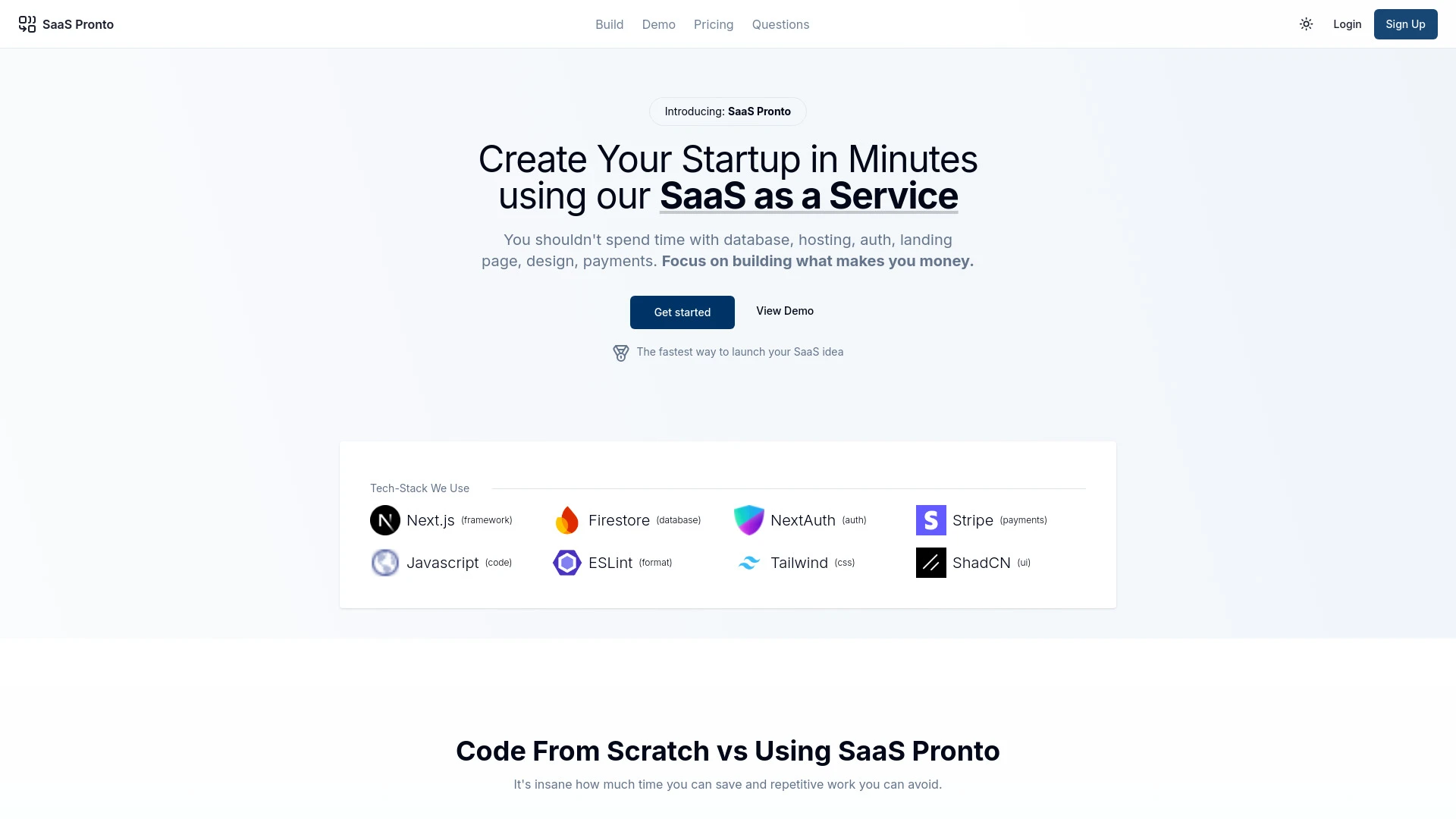 SaaS Pronto website preview