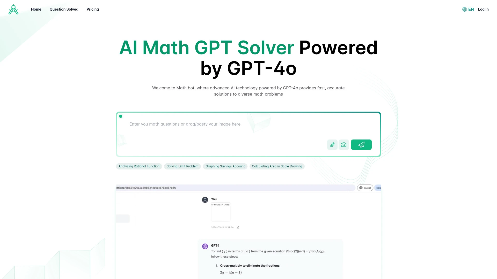 Math.bot website preview