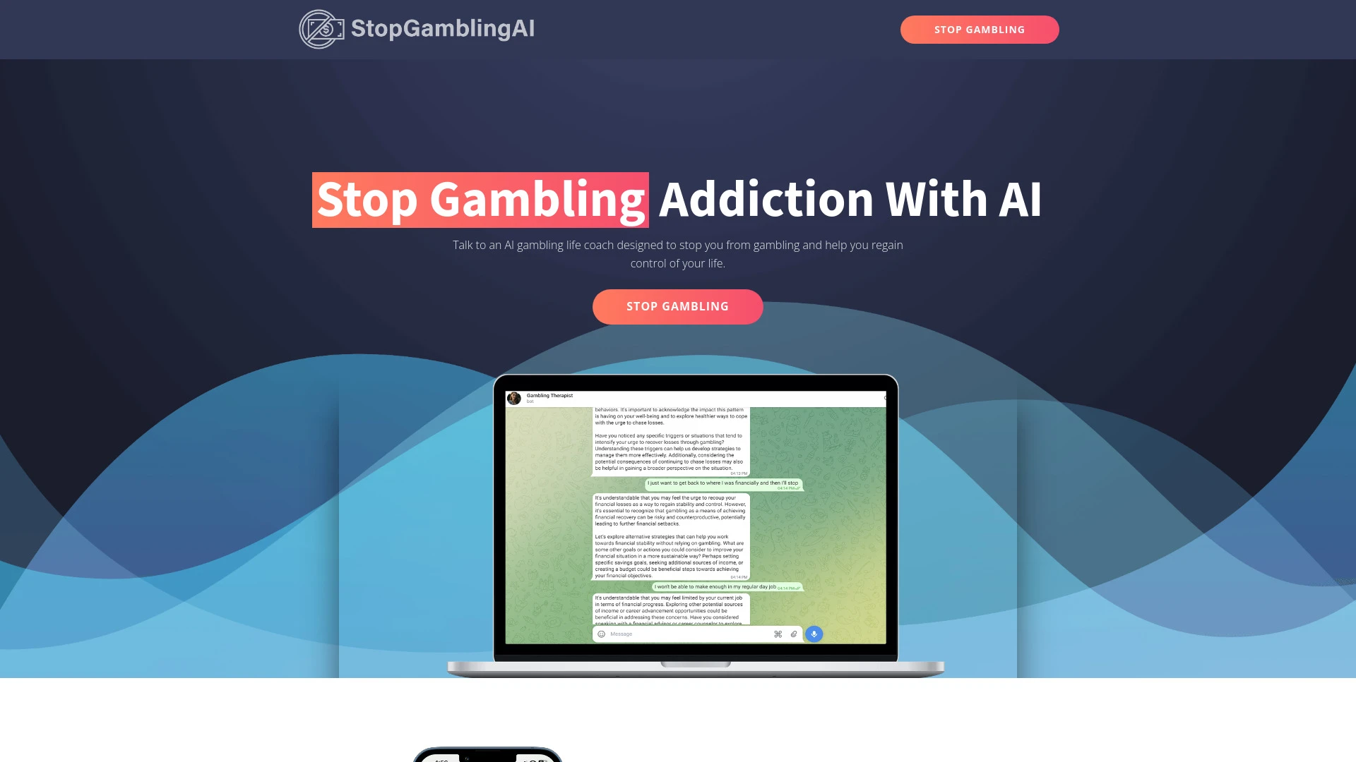 StopGamblingAI website preview