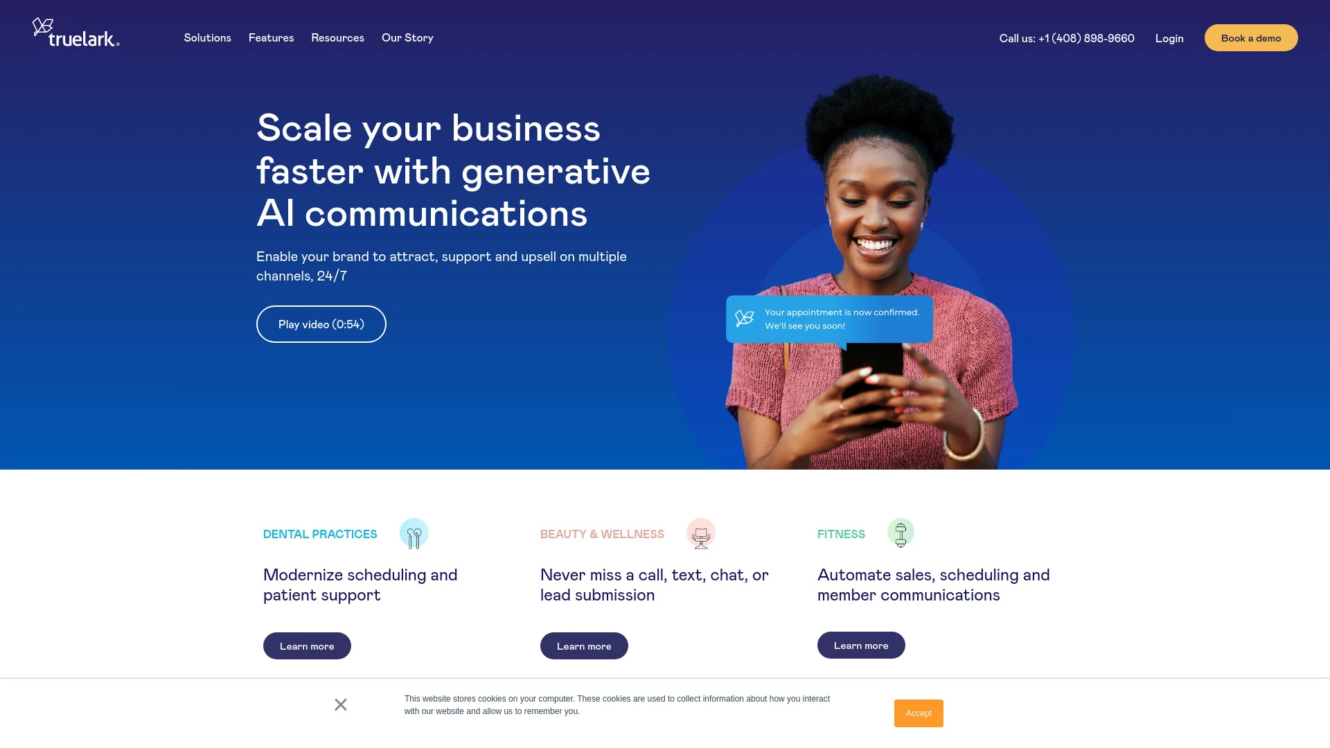 TrueLark AI Customer Communications website preview