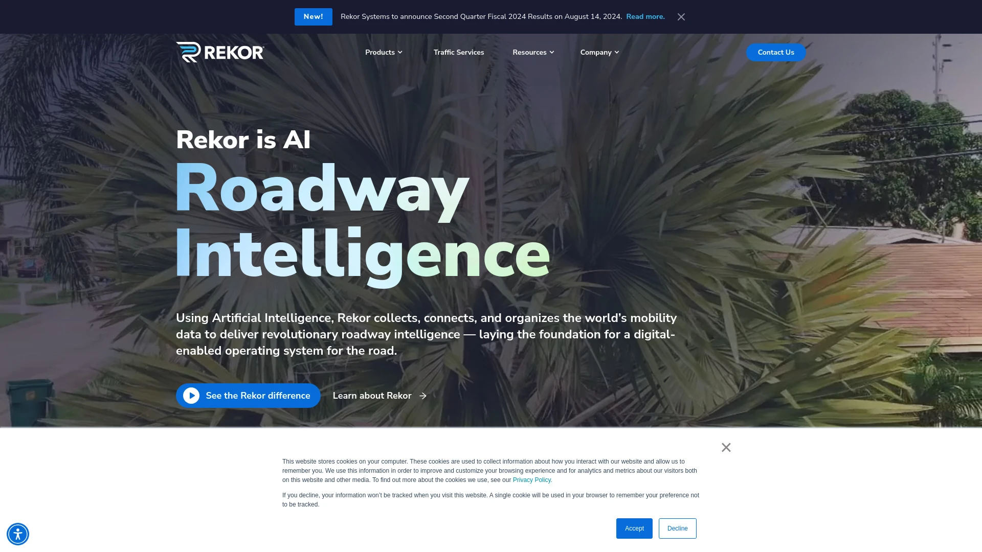 Rekor - Roadway Intelligence website preview