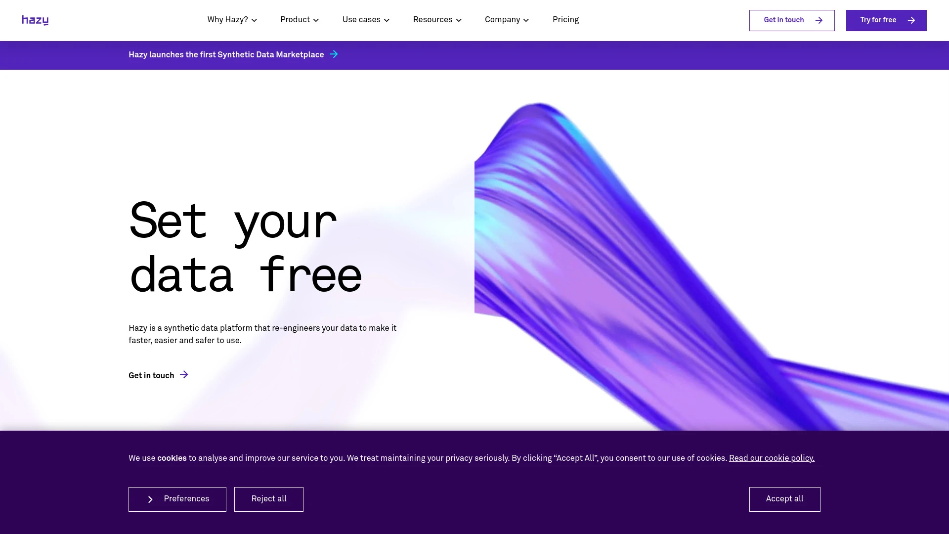 Hazy website preview