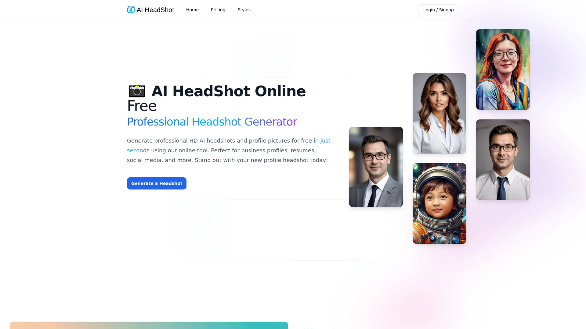 AI HeadShot Online website preview